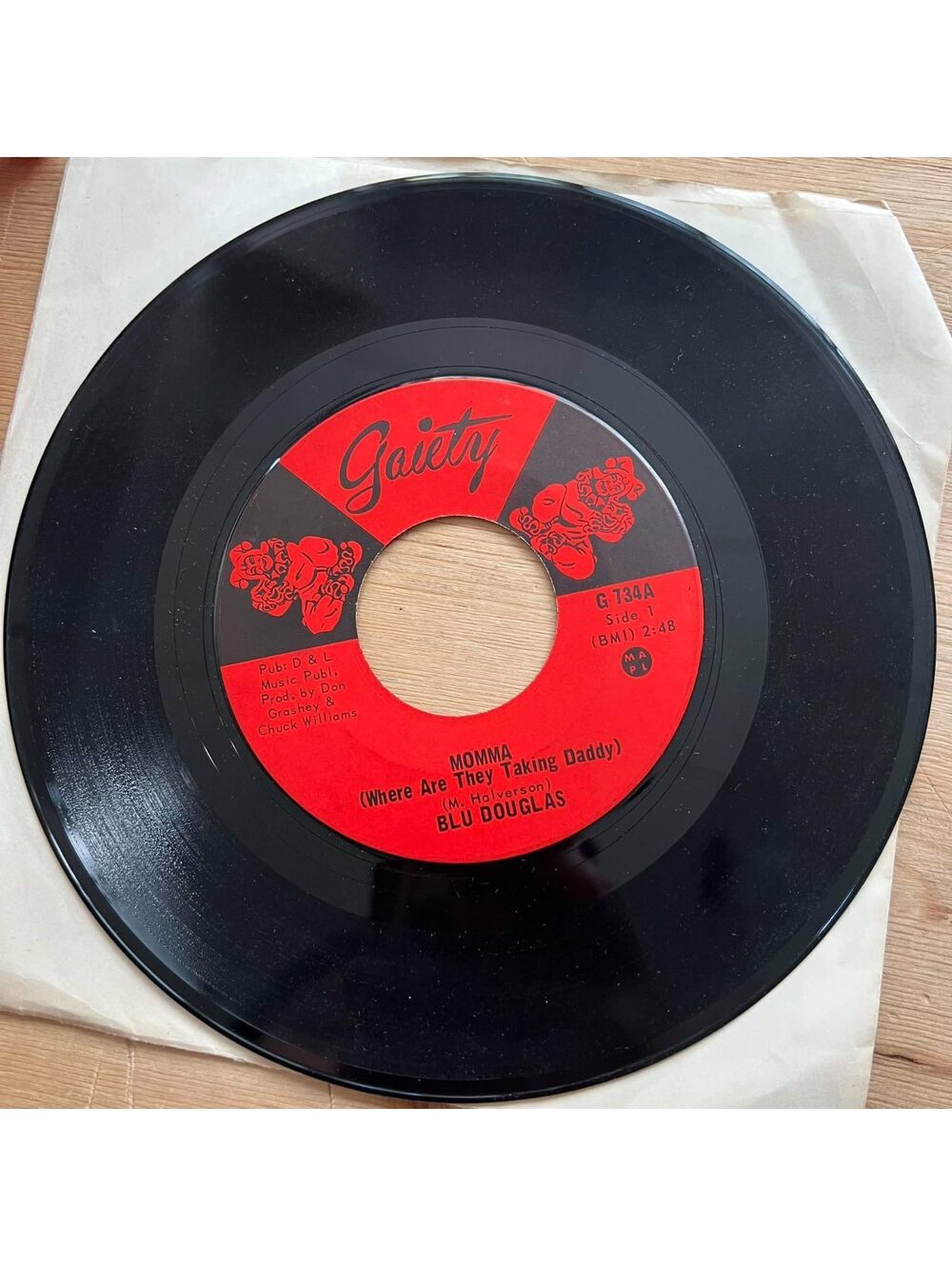 Blu Douglas -Momma(Where are they Going Daddy)/Born Free that's Me 45rpm VG+ R16